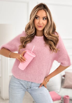 Weicher Mohairpullover One More Hug Puderrosa