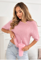 Miękki moherowy sweterek One More Hug Puderrosa
