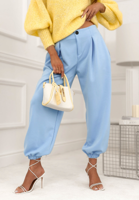 Viskosehose mit B&uuml;ndchen What You Wanted Himmelblau