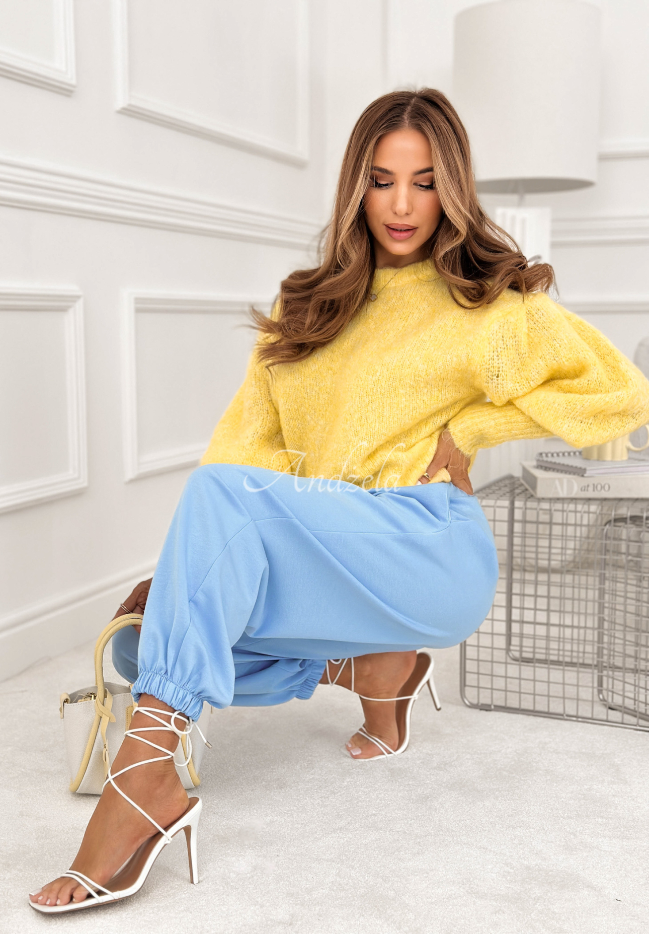 Viskosehose mit Bündchen What You Wanted Himmelblau