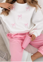 Sweatshirt z haftowanymi kokardkami Bow Specials Weiß