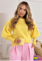 Miękki Pullover z bufkami Colorful Clouds Gelb