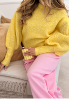 Miękki Pullover z bufkami Colorful Clouds Gelb