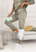 Material Hose z cekinami Perfectly Imperfect Grau