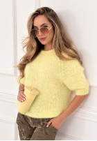 Weicher Mohairpullover One More Hug Bananengelb