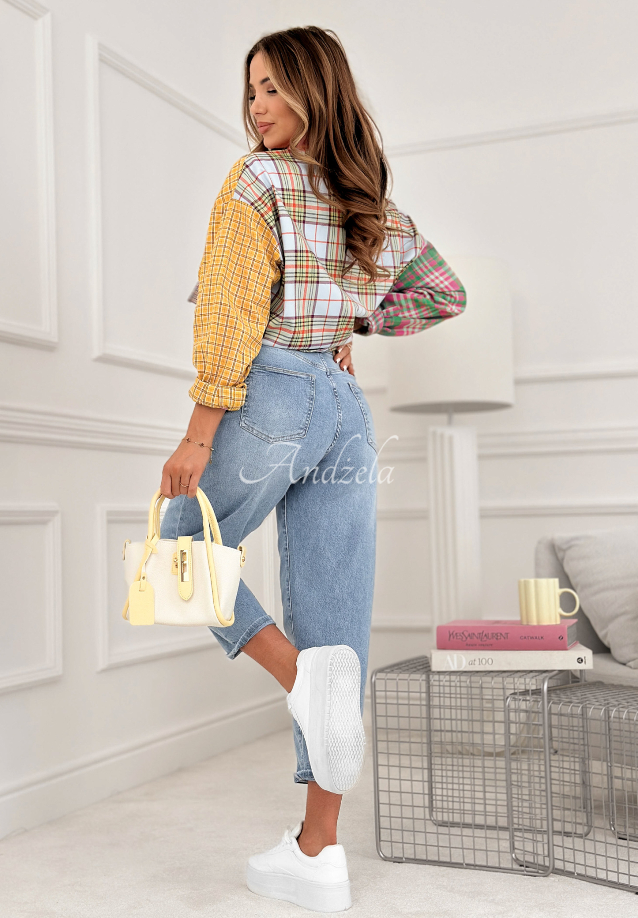 Jeans mom fit mit Gürtel I Said Enough Blau