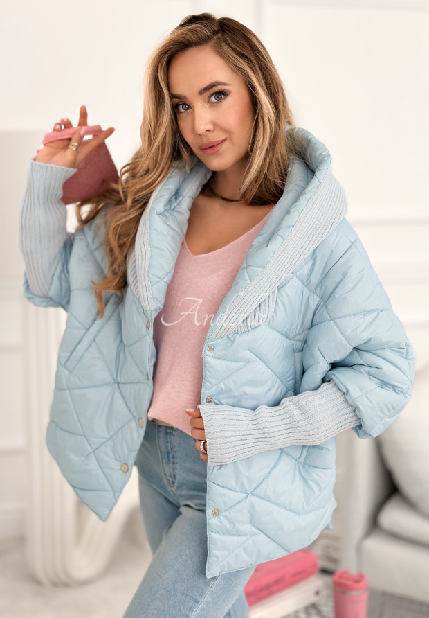Oversize-Jacke mit Kapuze Sancha Himmelblau