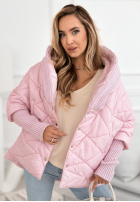 Jacke oversize z kapturem Sancha jasnoróżowa