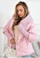 Jacke oversize z kapturem Sancha jasnoróżowa