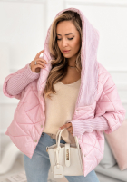 Jacke oversize z kapturem Sancha jasnoróżowa