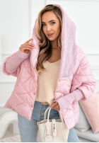 Jacke oversize z kapturem Sancha jasnoróżowa