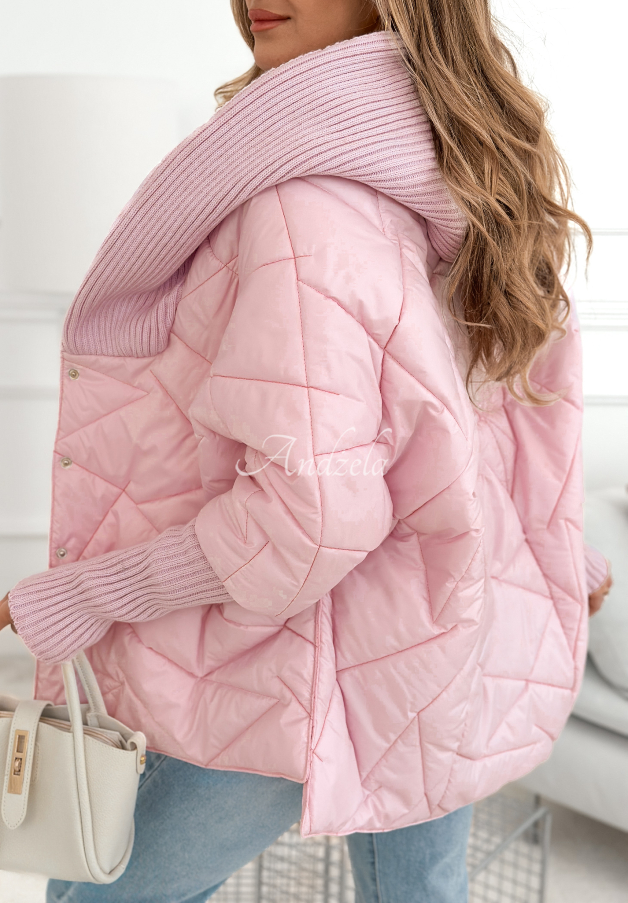 Sancha oversized hooded jacket in light pink