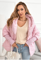 Jacke oversize z kapturem Sancha jasnoróżowa