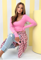 Krótka Bluse longsleeve New Outfits Rosa