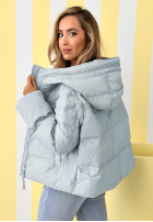 Pikowana Jacke z kapturem Must Believe Himmelblau