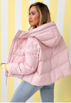 Pikowana Jacke z kapturem Must Believe Puderrosa