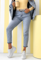 Hose Jeans mom fit z paskiem Sounds Good Blau
