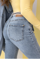 Hose Jeans mom fit z paskiem Sounds Good Blau