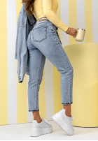 Hose Jeans mom fit z paskiem Sounds Good Blau