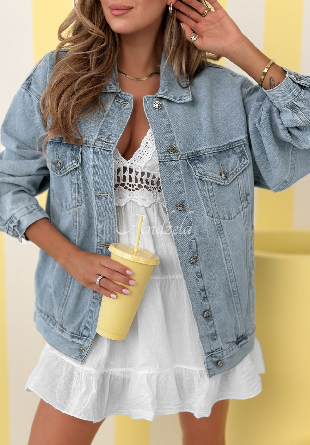 Jeansjacke Never Again Blau