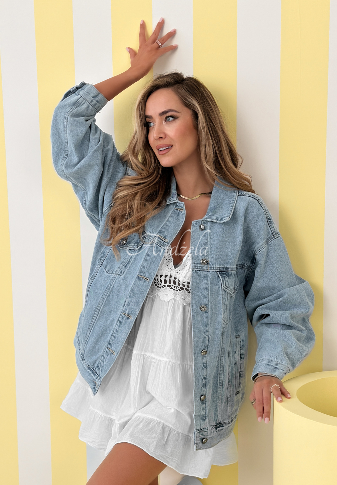 Jeansjacke Never Again Blau