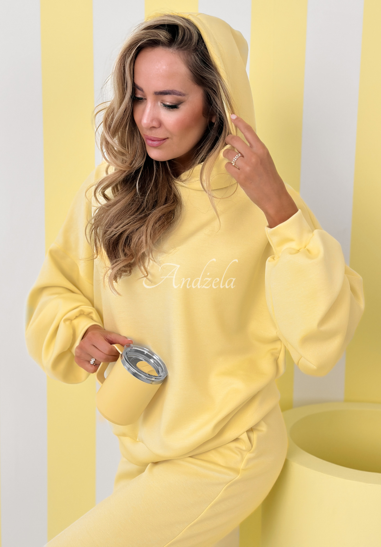 Viscose tracksuit set, butter yellow, Remember About You