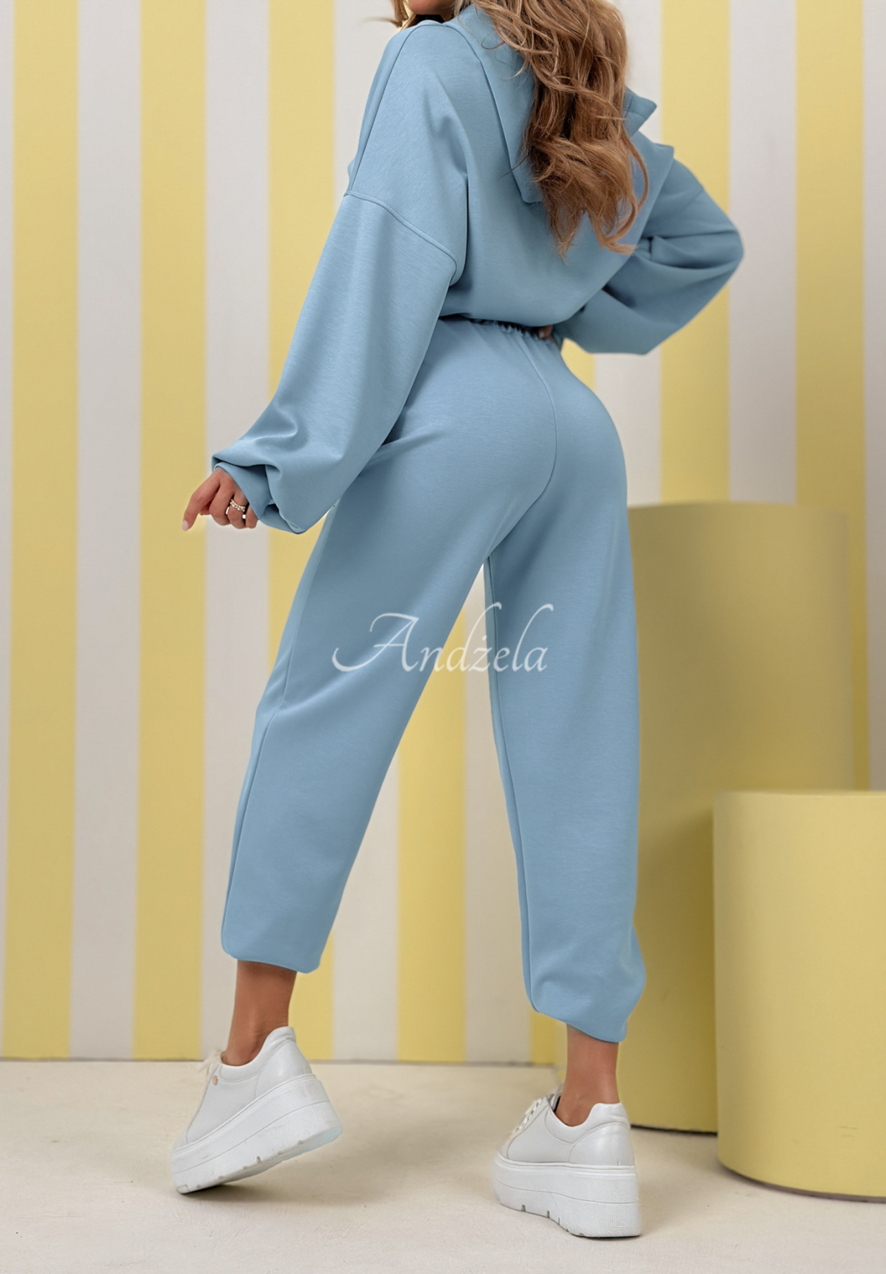 Remember About You sky blue viscose tracksuit set