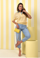 Pullover z koszulową wstawką Spring Wind Gelb