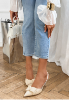 Sandalen na szpilce z kokardką New Season Beige