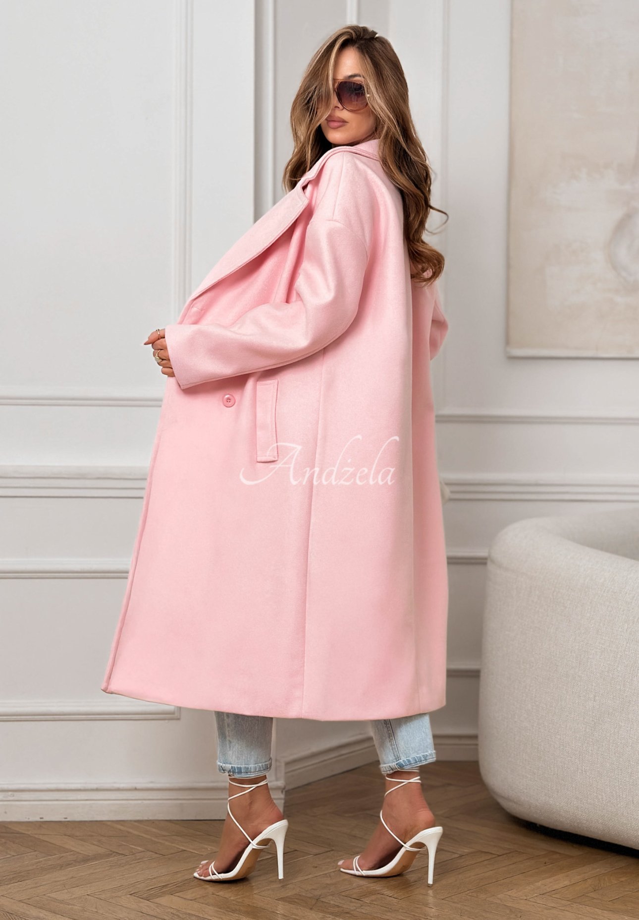 Springtime Success long coat in powder pink