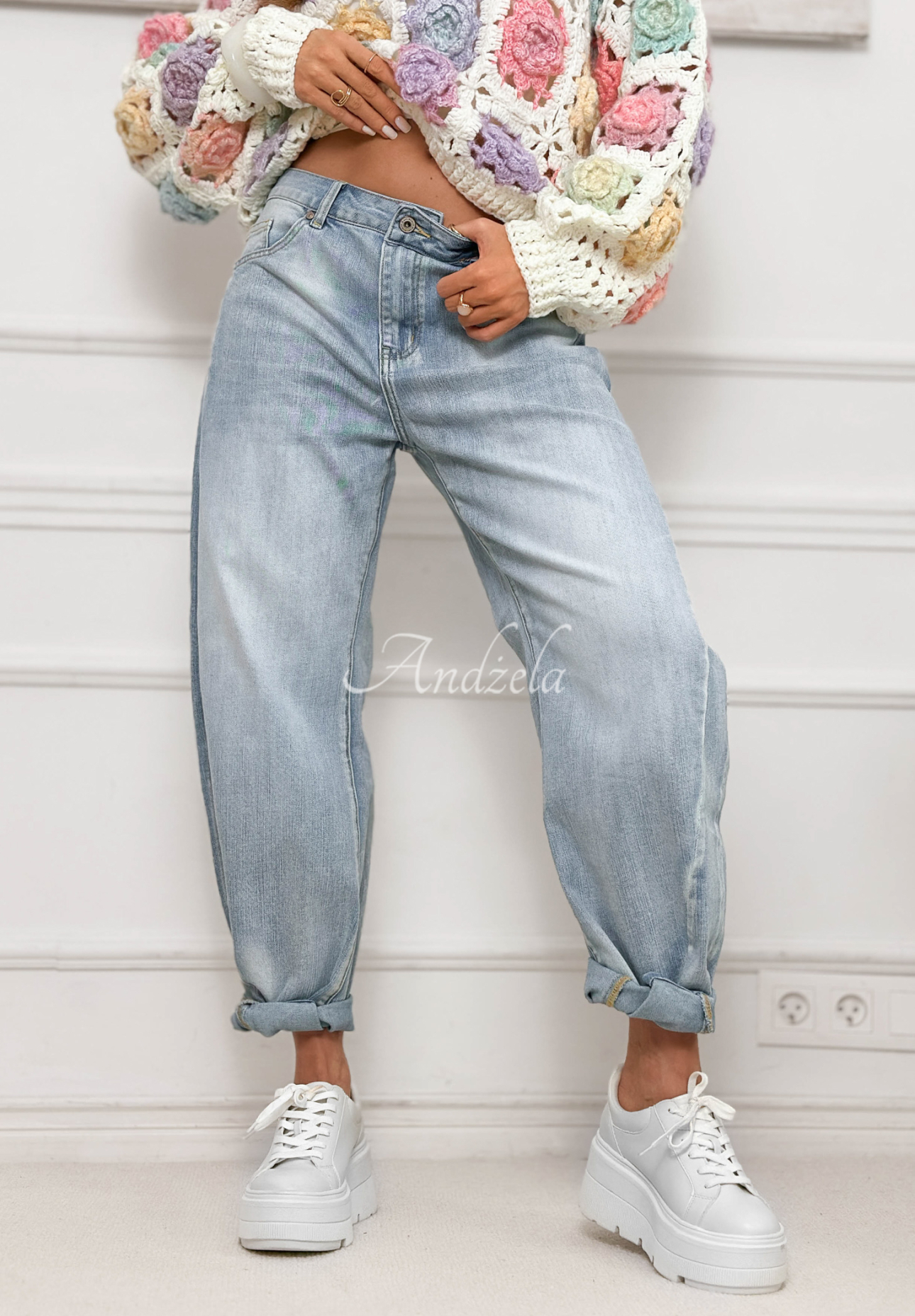 Just Let Them light blue banana jeans