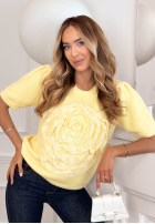 Pullover z kwiatem na krótki rękaw Breeze Of Nature Rosa