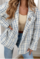 Tweedowy Mantel w kratę Alive Again Blau