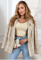 Tweedowy Mantel w kratę Alive Again Beige