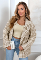 Tweedowy Mantel w kratę Alive Again Beige