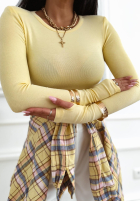 Wiskozowa Bluse longsleeve Good Days Only Gelb