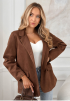 Zamszowa Blazer Good Balance Schokoladenbraun