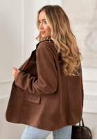 Zamszowa Blazer Good Balance Schokoladenbraun