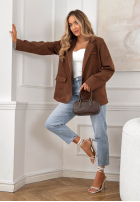 Zamszowa Blazer Good Balance Schokoladenbraun