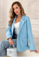 Zamszowa Blazer Good Balance Himmelblau