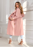 Długi Mantel z paskiem Changing Of Seasons Puderrosa