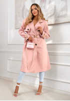 Długi Mantel z paskiem Changing Of Seasons Puderrosa