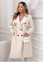 Długi Mantel z paskiem Changing Of Seasons Beige