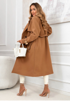 Langer zweireihiger Mantel mit Gürtel Changing Of Seasons Camel