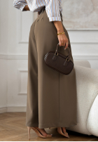 Eleganckie Hose wide leg z paskiem Begin Doing Mokkafarben