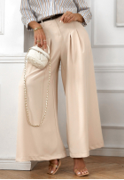 Eleganckie Hose wide leg z paskiem Begin Doing Beige