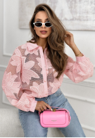 Koronkowa Hemd Subtle And Flowery Puderrosa