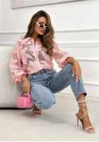 Koronkowa Hemd Subtle And Flowery Puderrosa