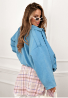 Zamszowa kurtka bomberka oversize Early Season błękitna