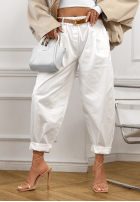 Hose Jeans balloon z paskiem Only This Time Ecru